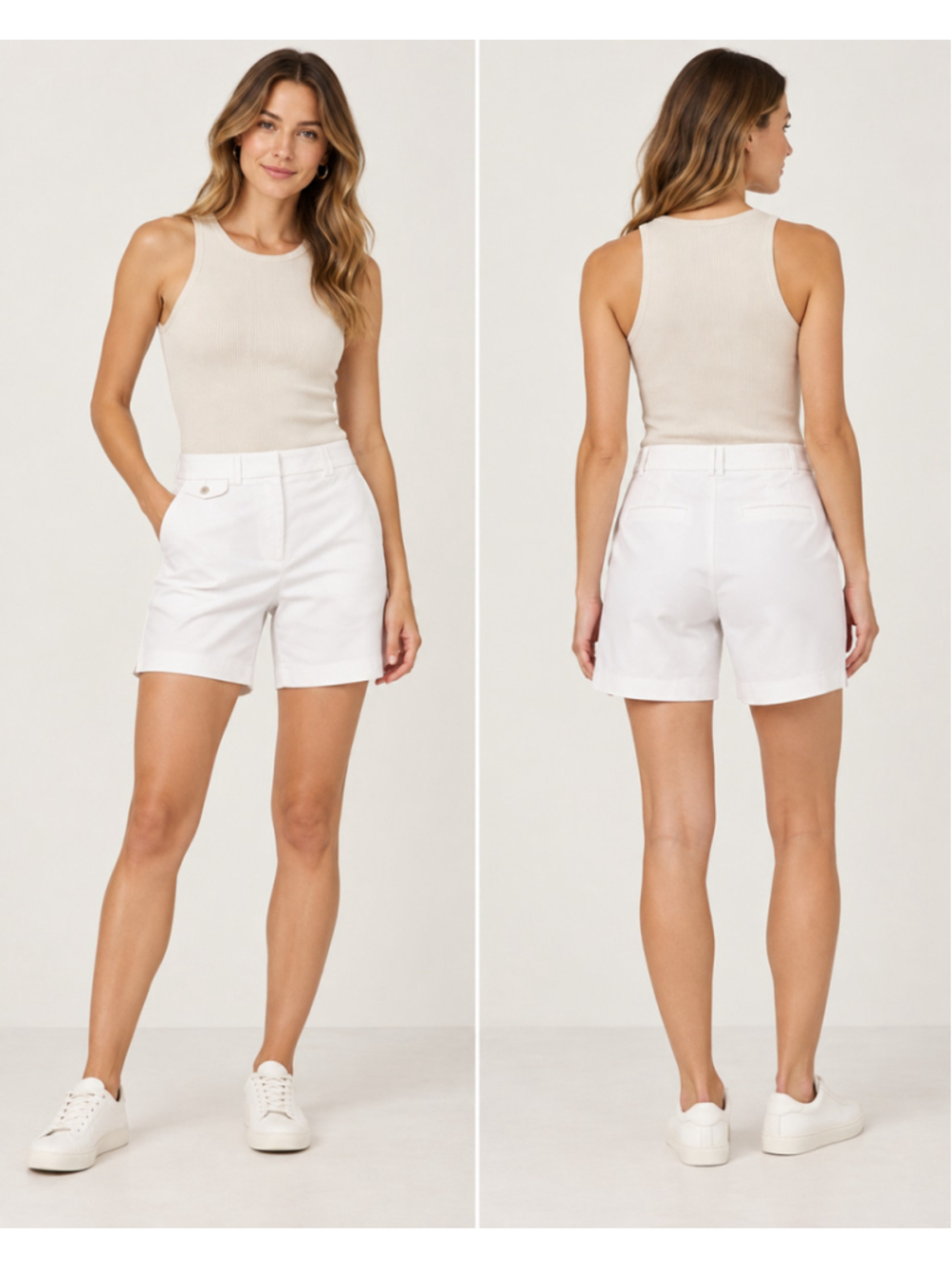 White House Black Market The 7” Short Women’s Size 8 White Tailored Shorts